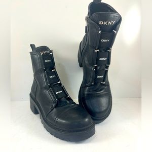 DKNY Womens Barrett Booties Black Motorcycle Boots Size 7.5M